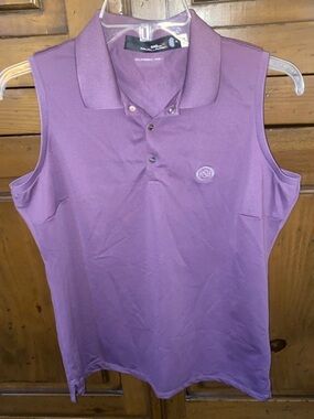 RLX Ralph Lauren Red Sky Golf Club Sleeveless Polo Shirt-Purple-Classic Fit-MED